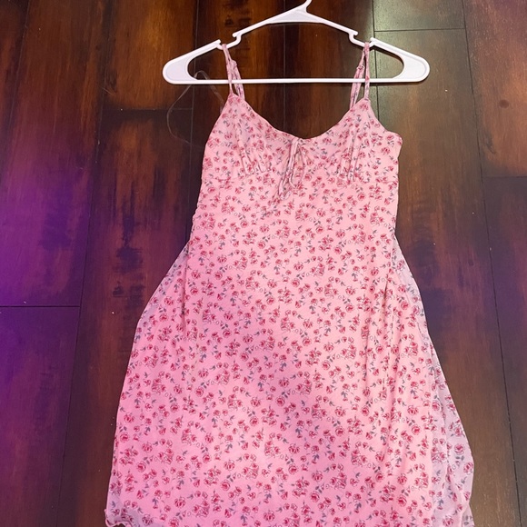 🌵Tillys pink floral mesh mini dress 🌵 - Picture 1 of 5
